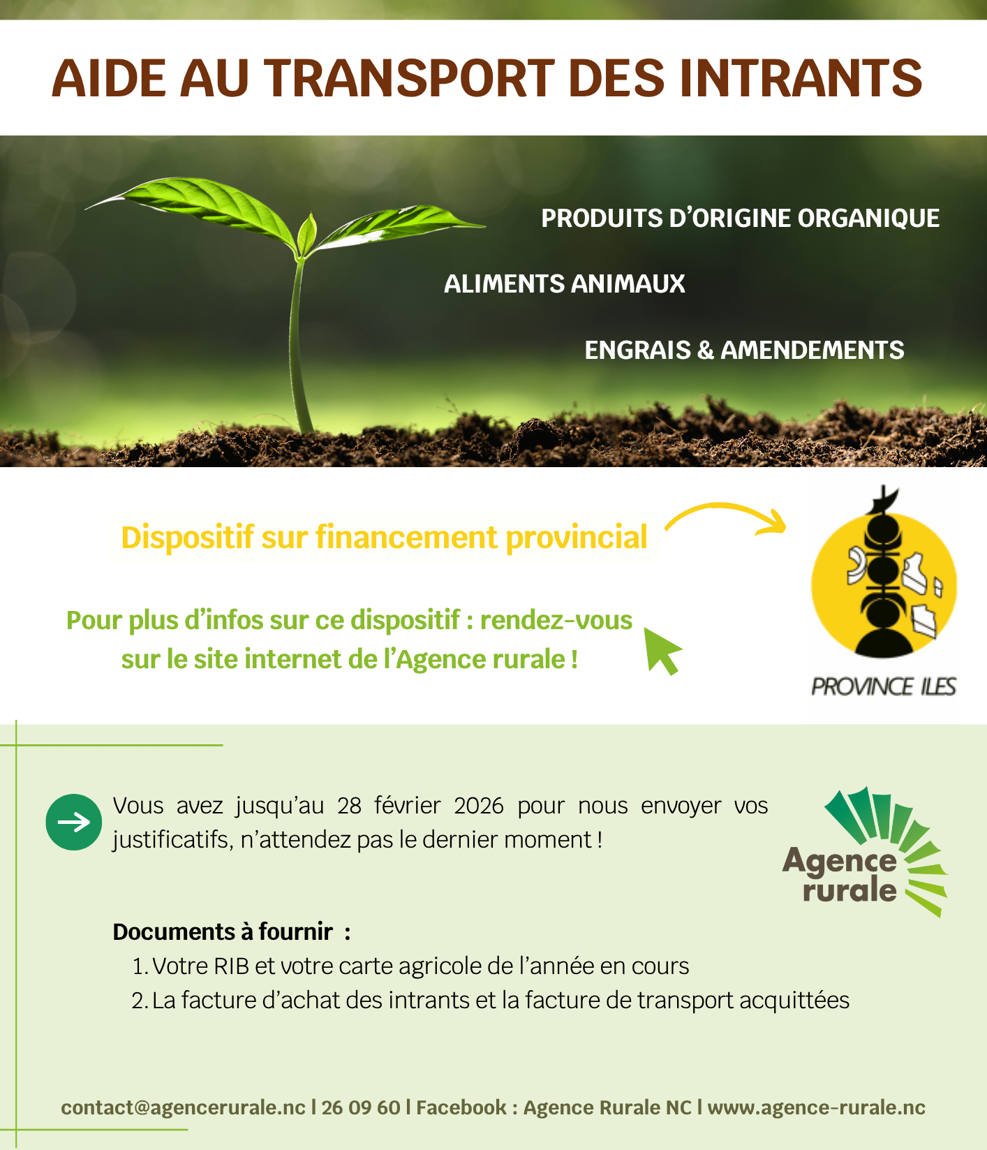 Aide au transport des intrants en PIL