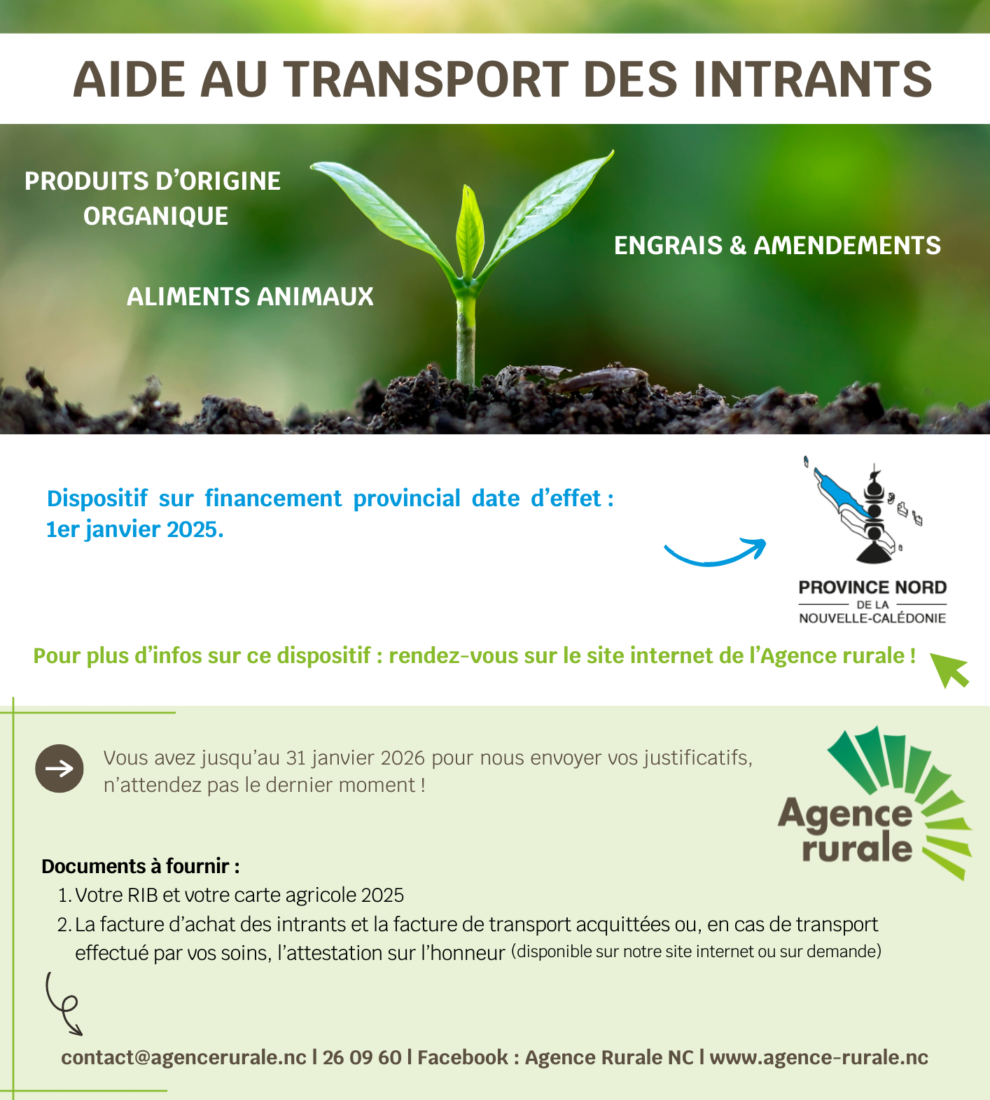 Aide au transport des intrants PN 2025