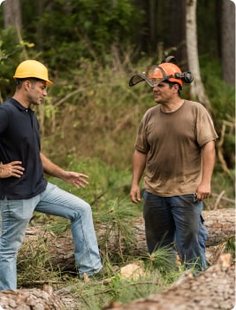 Discussion personne en fôret